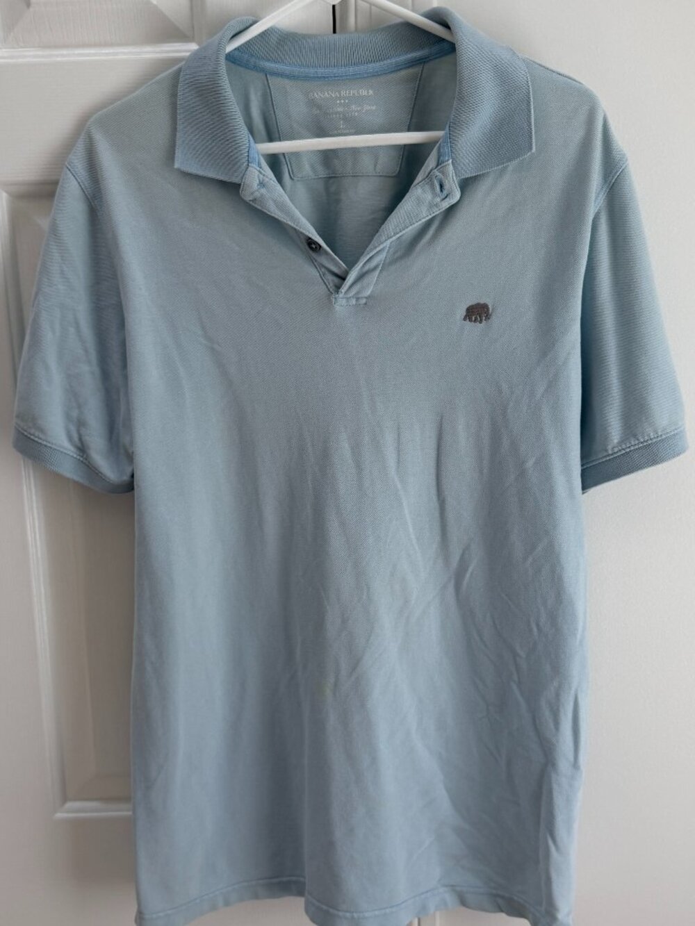 Banana Republic Men’s Light Blue Polo Shirt Size Large Short Sleeve